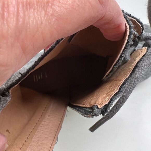 NEW J Jill Wool Boots Size 8.5 Women Side Zip Granny Lace Up Ankle Gray - Picture 8 of 10